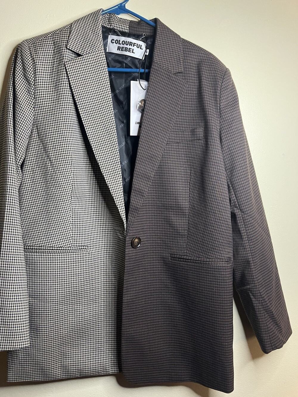 NWT COLORFUL REBEL Blazer Sz: S two toned oversized Brown